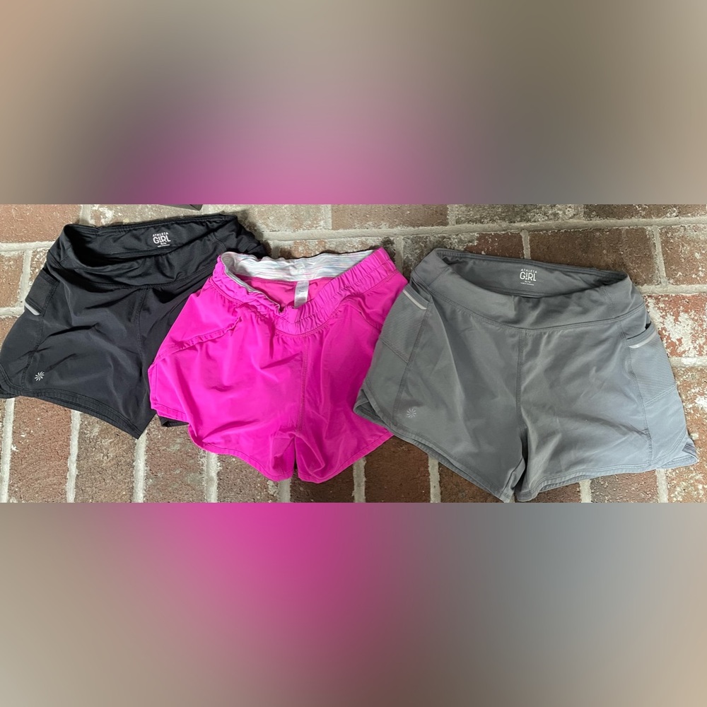 Lot of 3 Athleta and Iviva Girls athletic shorts.  Size 14